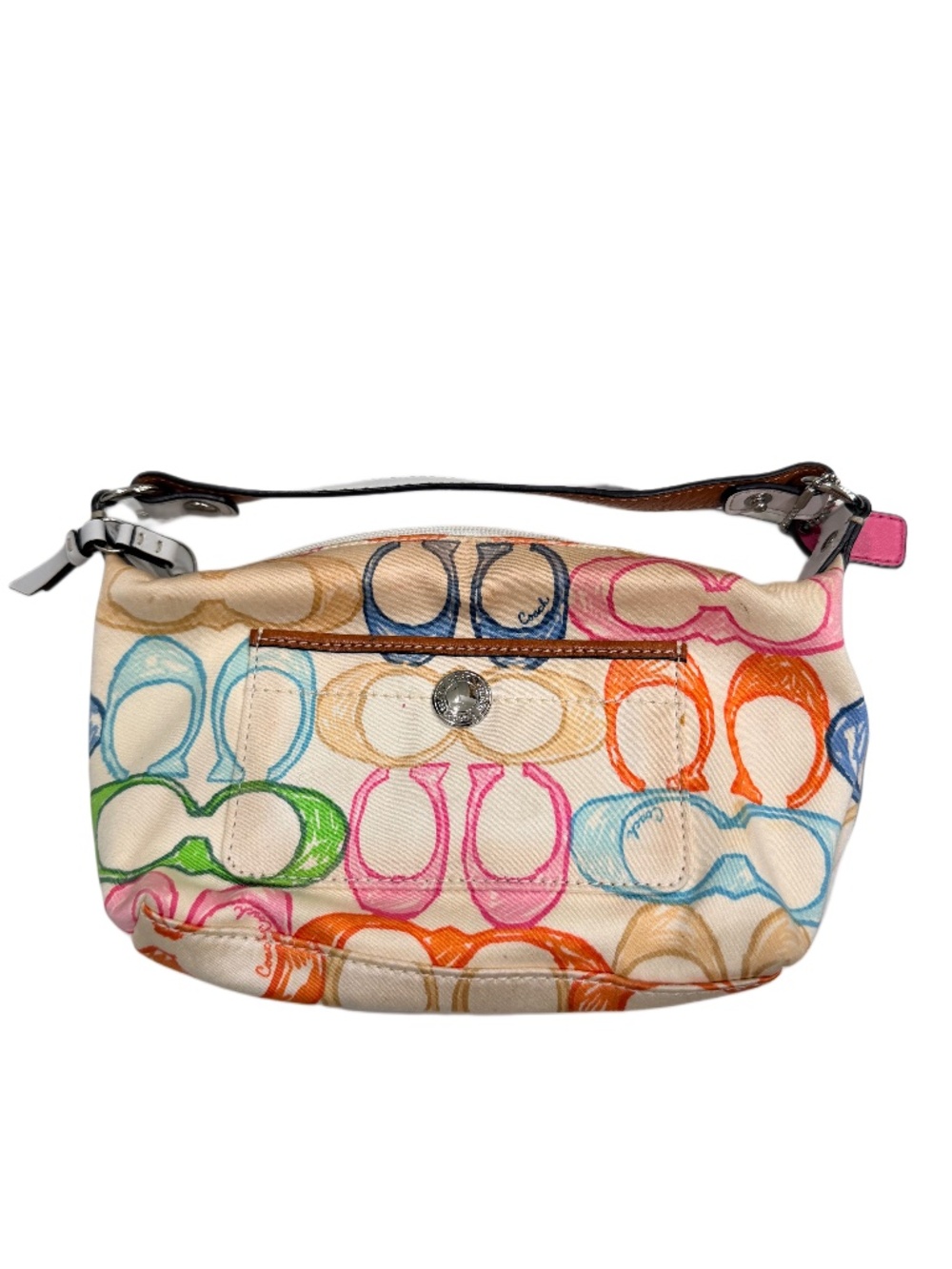 Coach Hamptons Scribble Logo Multicolor Mini Hobo Bag